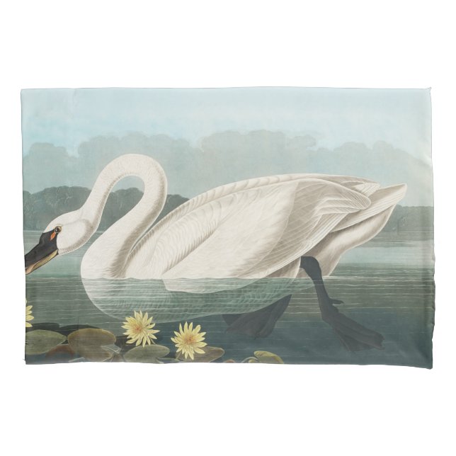 Housse D'oreillers cygne audubon cygnes d'eau blanche (devant)