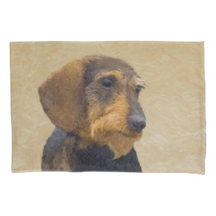 Housse D'oreillers Dachshund (À poils durs) Peinture Dog Art original