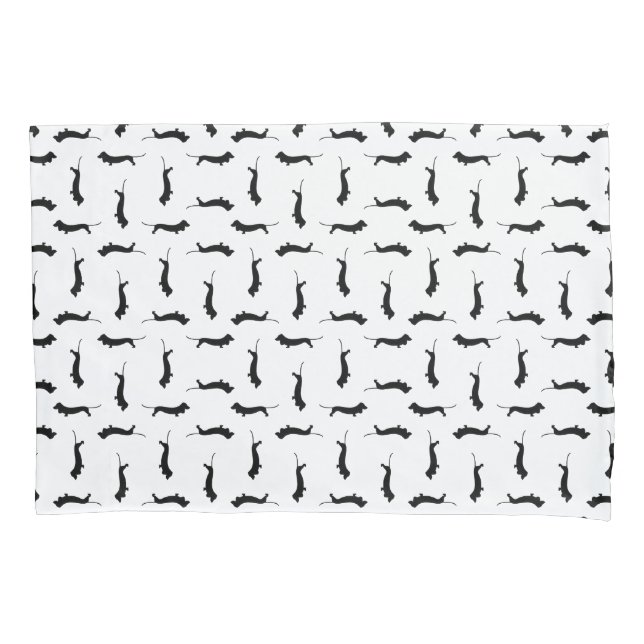 Housse D'oreillers Dachshund Chien Silhouettes COULEUR ARRIÈRE - PLAN (devant)