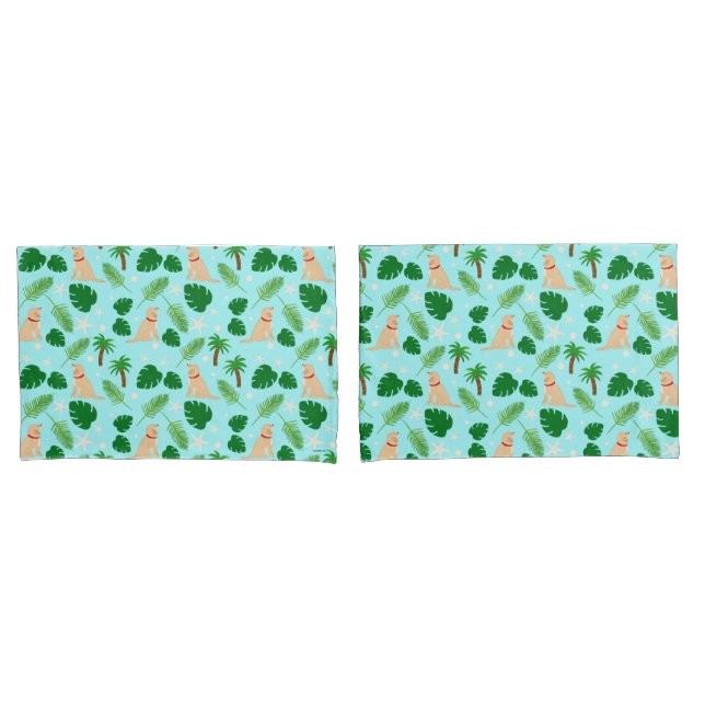 Housse D'oreillers Dans l'océan Blue Tropical Pups Pillowcase (devant-Set)