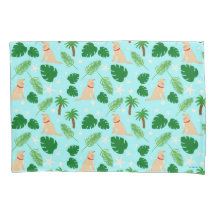 Dans l'océan Blue Tropical Pups Pillowcase