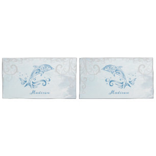 Housse D'oreillers Dauphin bleu Coque Coussin personnalisé