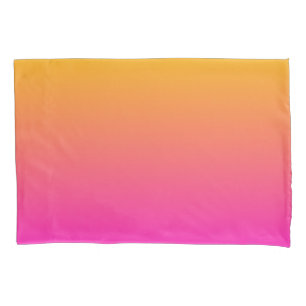 Housse D'oreillers dégradé jaune et rose ombre
