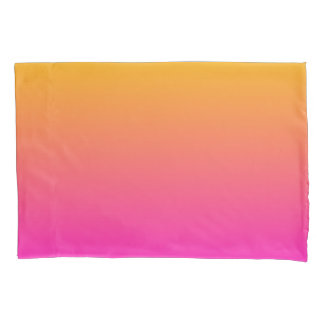 Housse D'oreillers dégradé jaune et rose ombre