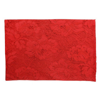 Housse D'oreillers Dentelle rouge élégante, texture transparente