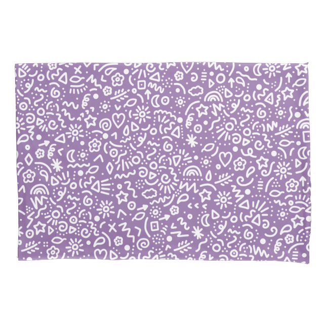 Housse D'oreillers Des Doodles ! Amethyst Orchid Purple Pillowcase (devant)