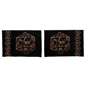 Housse D'oreillers Dés RPG   Imaginaire cuivre Retro Tabletop PnP Gam