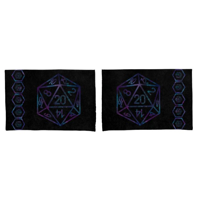 Housse D'oreillers Dés RPG | Nebula Imaginaire Retro Tabletop PnP Gam (devant-Set)