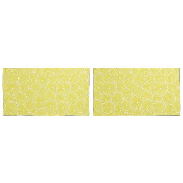 Housse D'oreillers Design motif de tranches de citron (devant-Set)