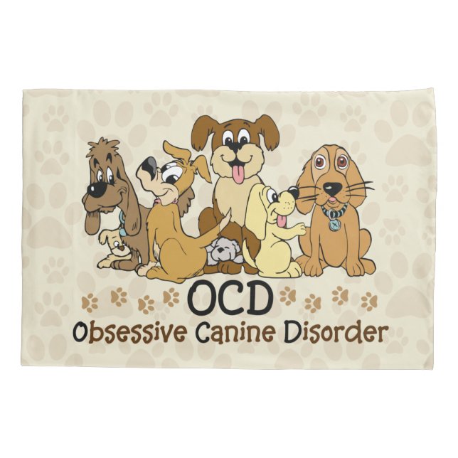 Housse D'oreillers Désordre canin obsédant d'OCD (Dos)