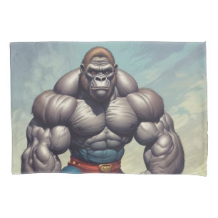 Housse D'oreillers Dessin d'art pop de Gorilla Bodybuilder