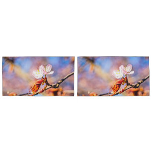 Housse D'oreillers Deux Fleurs Extraordinaires Sakura. Rose, Arrière 