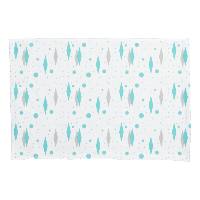 Housse D'oreillers Diamant Turquoise Rétro & Pillowcase Starburst (devant)