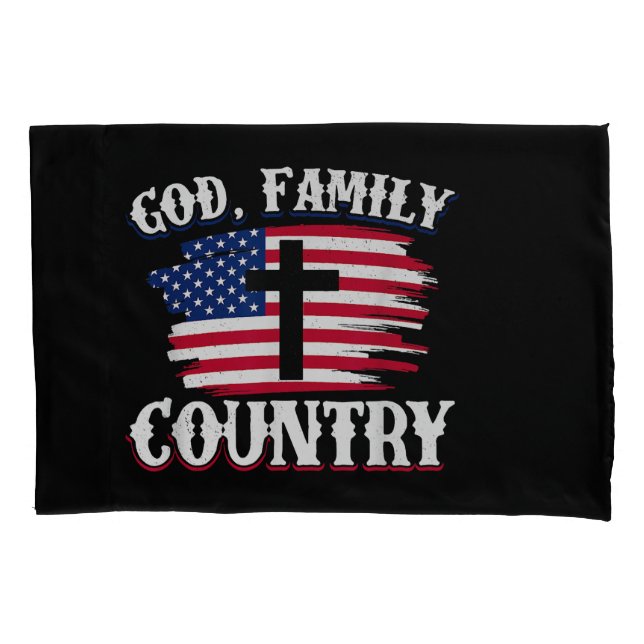 Housse D'oreillers Dieu Famille Pays American Drapeau Croix Christian (devant)