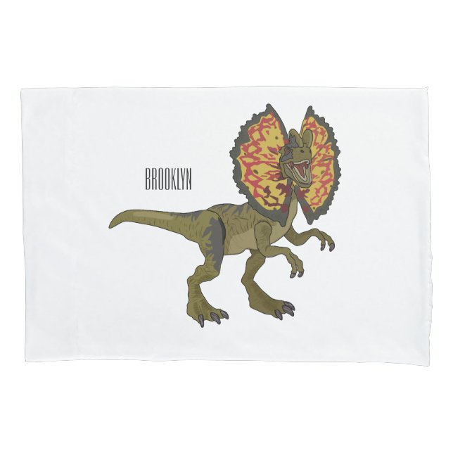 Housse D'oreillers Dilophosaurus dessin animé (devant)