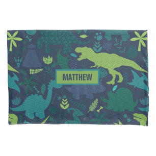 Housse D'oreillers Dino Doodle Silhouettes Enfants Dinosaur
