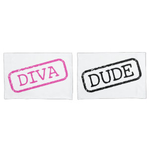 Housse D'oreillers "Diva" et "Dude"