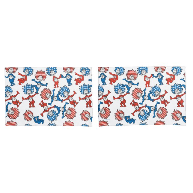 Housse D'oreillers Dr Seuss | Chose Une Chose Deux Motifs du drapeau  (devant-Set)