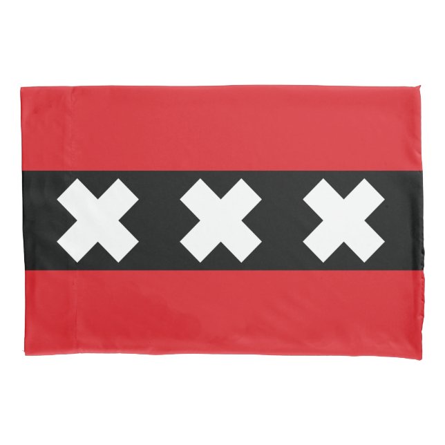 Housse D'oreillers Drapeau d'Amsterdam (devant)