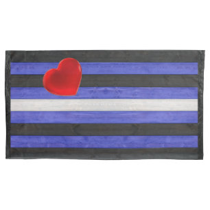 Housse D'oreillers Drapeau de fierté en cuir SlipperyJoe's noir bleu 