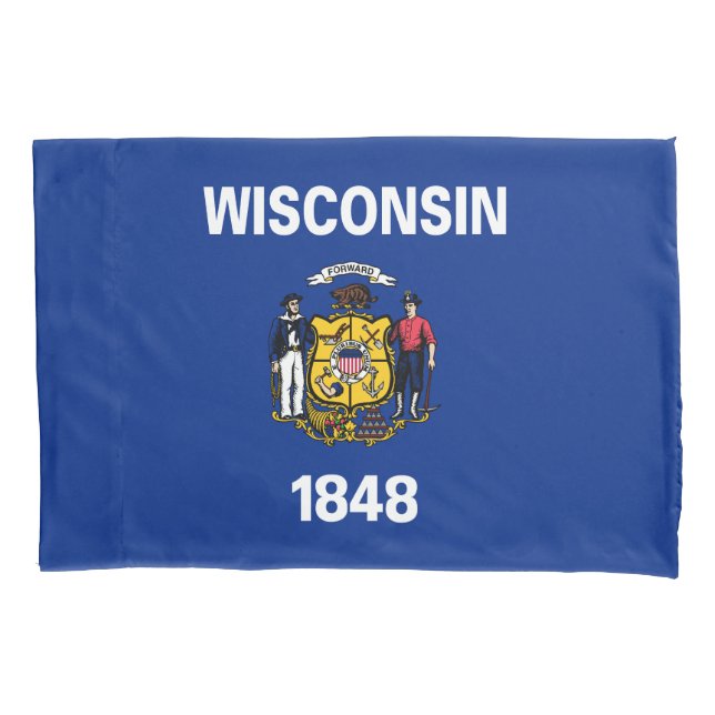 Housse D'oreillers Drapeau de l'État du Wisconsin (devant)