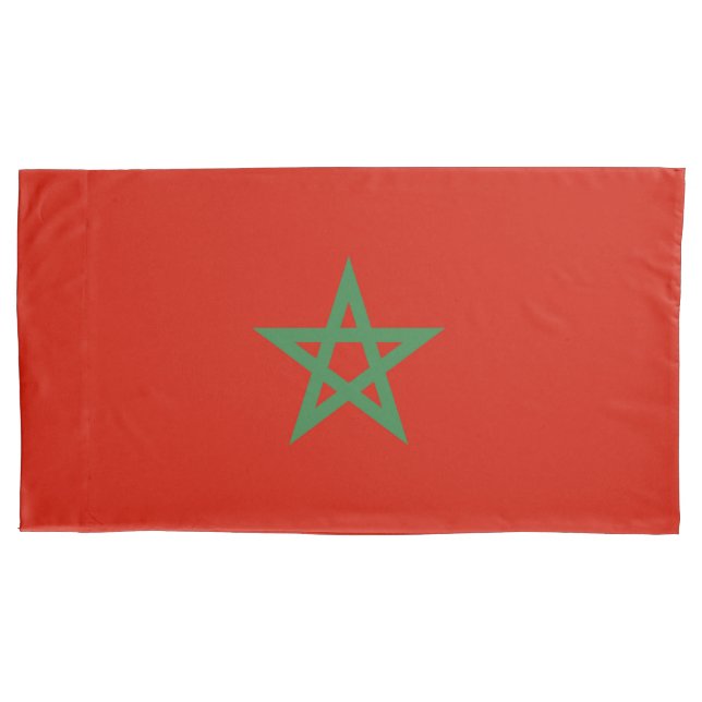 Housse D'oreillers drapeau marocain (devant)