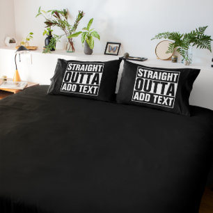 Housse D'oreillers DROIT OUTTA - ajoutez votre texte ici/créez votre 