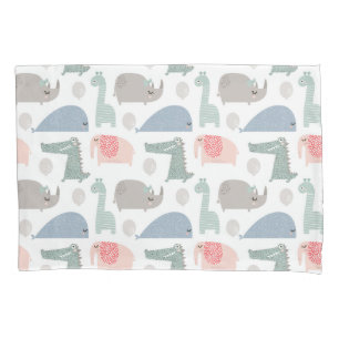 Housse D'oreillers Drôle Visage mignon Doodle Motif animal