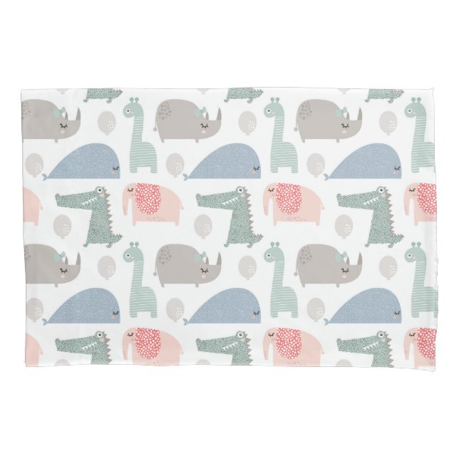 Housse D'oreillers Drôle Visage mignon Doodle Motif animal (devant)