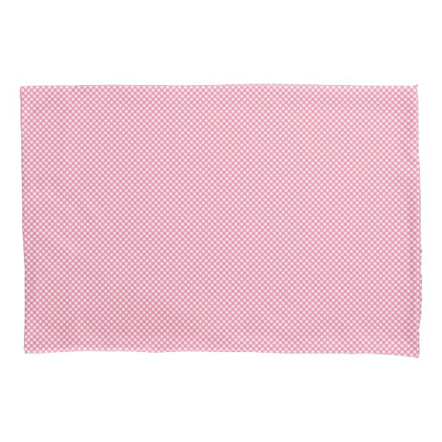Housse D'oreillers Dual images of a rectangular pink gingham-patterne (devant)