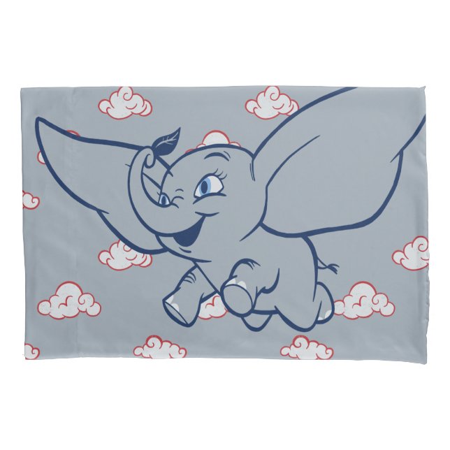 Housse D'oreillers Dumbo| Dessin en duvet avec plumes (devant)