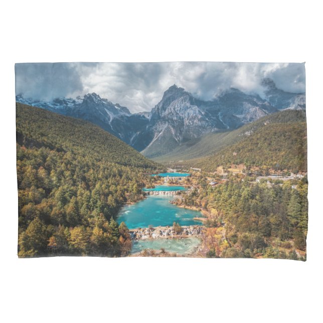 Housse D'oreillers Eau | Blue Moon Lake, Chine (devant)