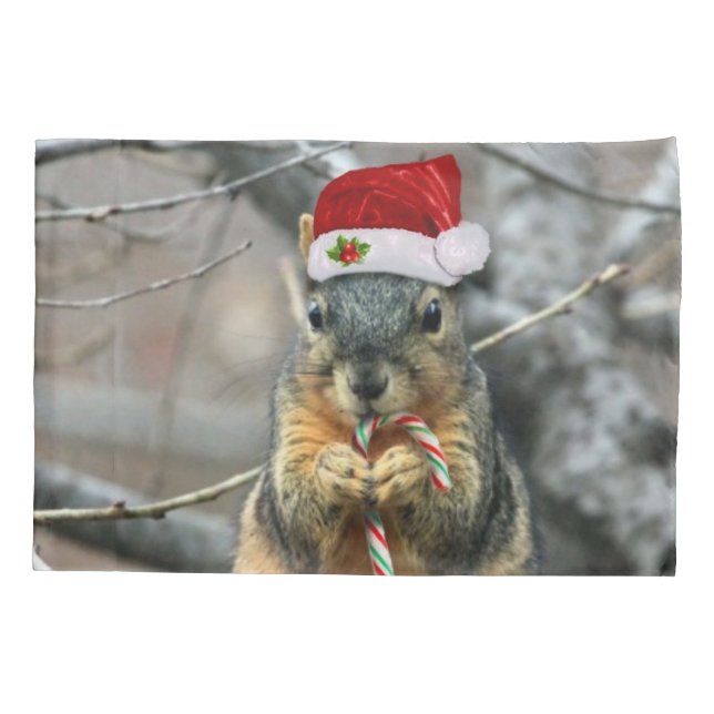 Housse D'oreillers Écureuil de Noël (Dos)