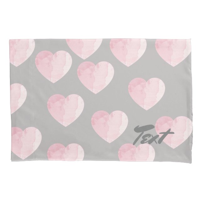 Housse D'oreillers élégant clair rose clair coeur amour motif (devant)