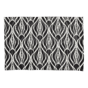 Housse D'oreillers Élégant damas floral, patte art nouveau sans soudu