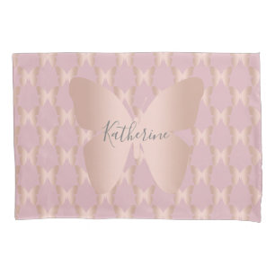 Housse D'oreillers Elegant et rose gold butterfly design