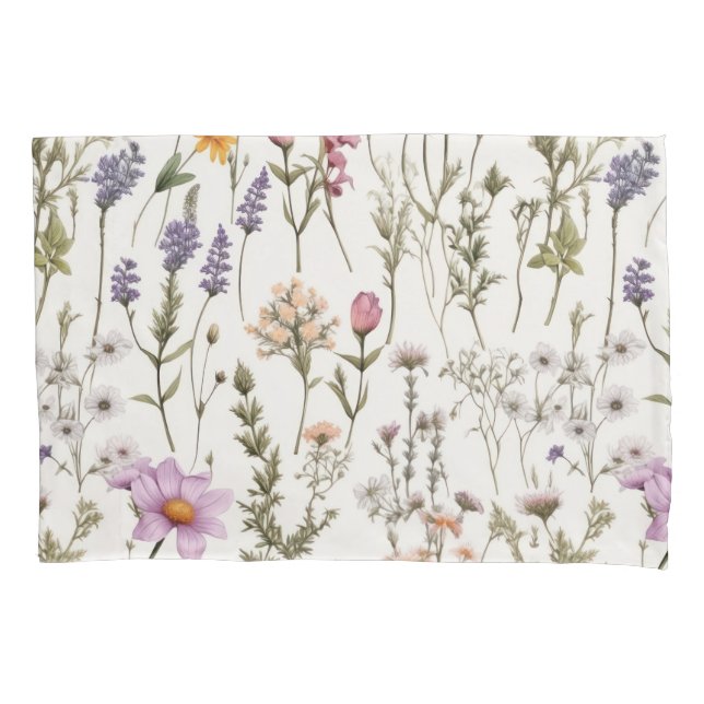 Housse D'oreillers Elégant Fleur sauvage d'aquarelle Motif (devant)