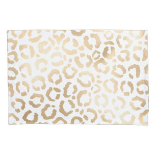 Housse D'oreillers Elegant Gold White Leopard Cheetah Animal Print