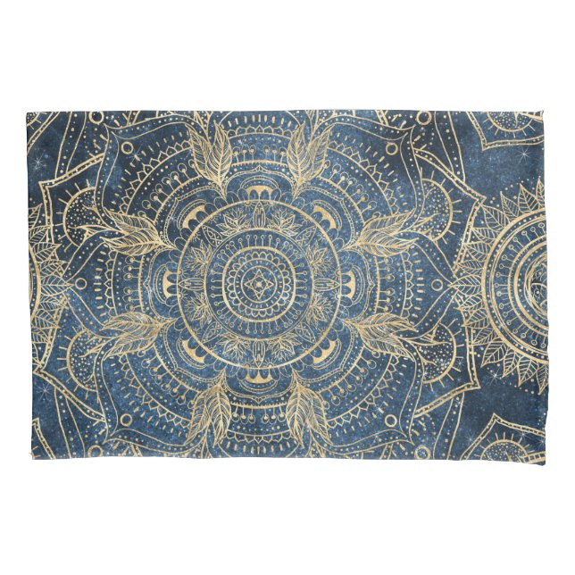 Housse D'oreillers Elégant Mandala Blue Whimsy Design (devant-gauche)