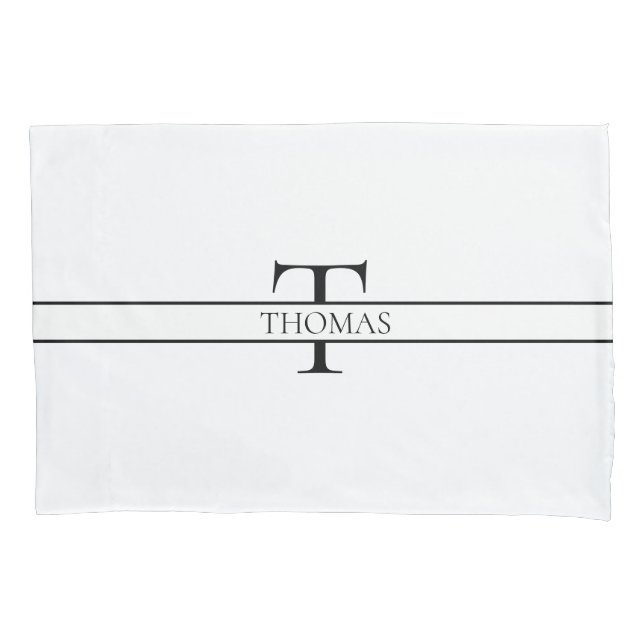Housse D'oreillers Élégant Monogramme Personnalisé Nom Personnalisé (devant)