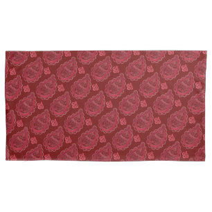 Housse D'oreillers Élégant Motif Burgundy Paisley