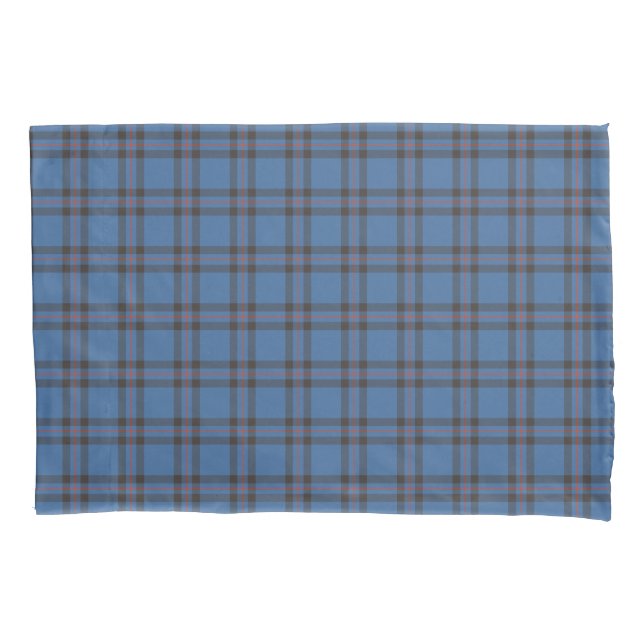 Housse D'oreillers Elliot Clan Blue et Tartan écossais Brown (devant)