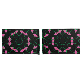 Housse D'oreillers Emerald and Pink Kaleidoscope 