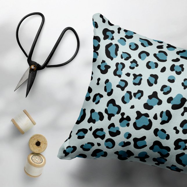 Housse D'oreillers Empreinte de léopard, Spots de léopard, Leopard bl (Créateur téléchargé)