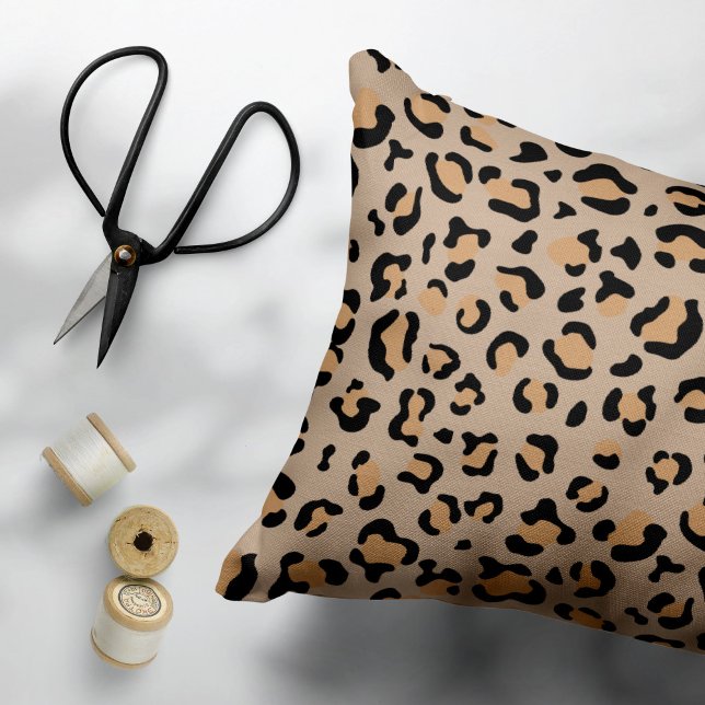 Housse D'oreillers Empreinte de léopard, Spots de léopard, Leopard Br (Créateur téléchargé)