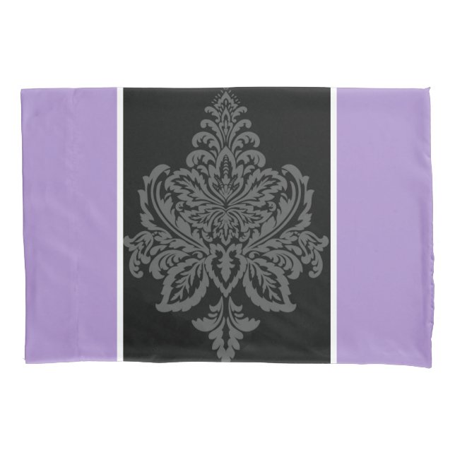 Housse D'oreillers Empreinte rouge & noir damassé (devant)
