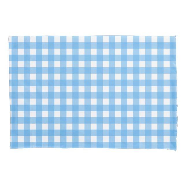 Housse D'oreillers En vichy bleu ciel (devant)