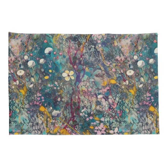 Housse D'oreillers Ethereal Fleur sauvage Dreams Design d'art Abstrai (Dos-Droit)