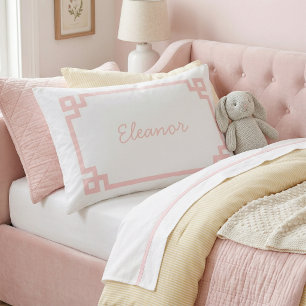 Housse D'oreillers Étui de coussin standard à monogramme à clé grecqu