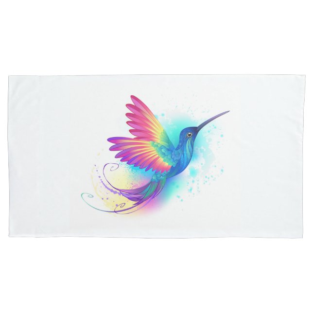 Housse D'oreillers Exotic Rainbow Hummingbird (devant-gauche)